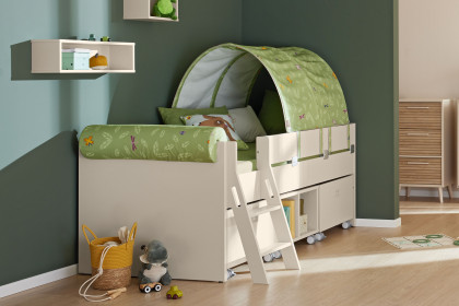 Tiago von Paidi - Kinderbett beige mit Baldachin Motiv Petersilienweg 8