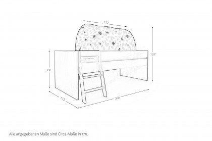 Tiago von Paidi - Kinderbett beige mit Baldachin Motiv Petersilienweg 8