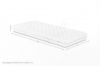 DormiSpring-T100 von Sun Garden - Taschen-Federkern-Matratze H3 100 x 200