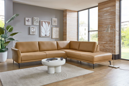 PN-EM24126 von Polinova - Ledersofa Ausführung rechts honey