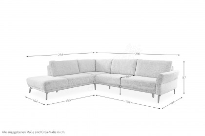 PN-EM24126 von Polinova - Ledersofa Ausführung links honey