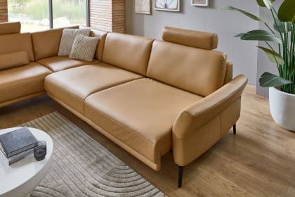 PN-EM24126 von Polinova - Ledersofa Ausführung links honey