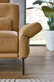 PN-EM24126 von Polinova - Ledersofa Ausführung links honey