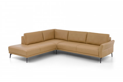 PN-EM24126 von Polinova - Ledersofa Ausführung links honey