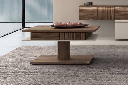 V/lacera living von Voglauer - Couchtisch in Wildnuss und Lack taupe