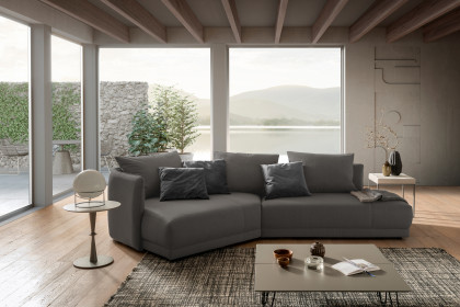 New York von designwerk - Eckgarnitur links dark-grey