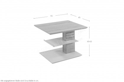 5643 von Vierhaus - Beistelltisch seidengrau/ Wildeiche