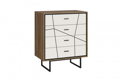 Brolo-Schlafzimmer von Meble Wojcik - Schubkasten-Kommode Eiche/ weiß