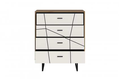 Brolo-Schlafzimmer von Meble Wojcik - Schubkasten-Kommode Eiche/ weiß