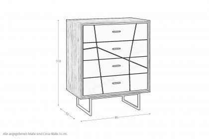 Brolo-Schlafzimmer von Meble Wojcik - Schubkasten-Kommode Eiche/ weiß