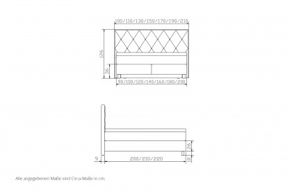 Comfort von Hasena - Boxspringbett Lilly in Liver