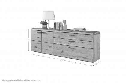 WM 2520 von Wöstmann - Sideboard aus massiver Wildeiche mit Keramik