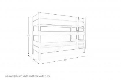 Tiago von Paidi - Etagenbett mit gerader Griffleiter cashmere-beige