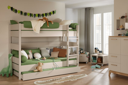 Tiago von Paidi - Etagenbett mit gerader Griffleiter cashmere-beige