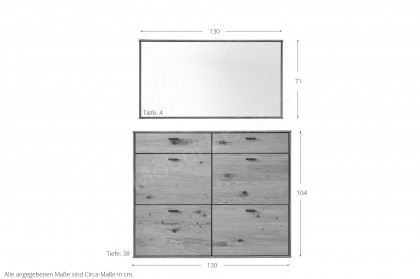 Binz von MCA - Garderobenset in Ast & Balkeneiche, geölt