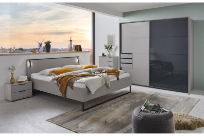 Tilburg von Wimex - Schlafzimmerset 3-teilig sahara/ Glas schwarz