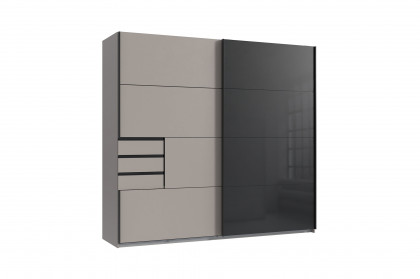 Tilburg von Wimex - Schlafzimmerset 3-teilig sahara/ Glas schwarz