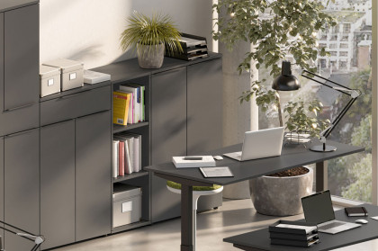 GW-Mailand von Germania - halbhoher Büroschrank mit ABS-Kanten