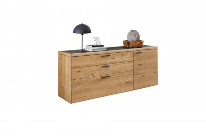 WM 2520 von Wöstmann - Sideboard soft gebürstete Wildeiche mit Keramik schwarz
