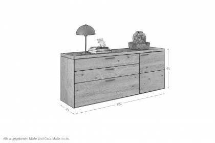 WM 2520 von Wöstmann - Sideboard soft gebürstete Wildeiche mit Keramik schwarz