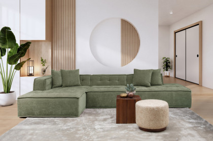 Canna von Het Anker - Ecksofa links grün