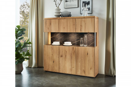 WM 2520 von Wöstmann - Highboard soft gebürstete Eiche und Keramikabdeckblatt