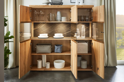 WM 2520 von Wöstmann - Highboard soft gebürstete Eiche und Keramikabdeckblatt