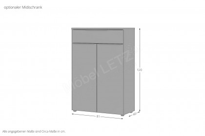 GW-Mailand von Germania - Midischrank in Weiß