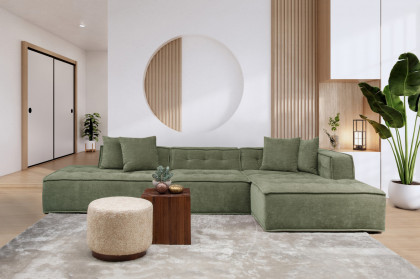 Canna von Het Anker - Ecksofa rechts grün