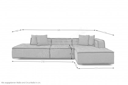 Canna von Het Anker - Ecksofa rechts grün