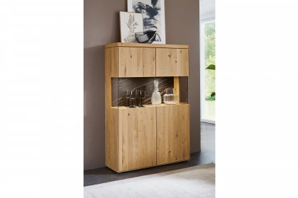 WM 2520 von Wöstmann - Highboard Wildeiche massiv, soft gebürstet