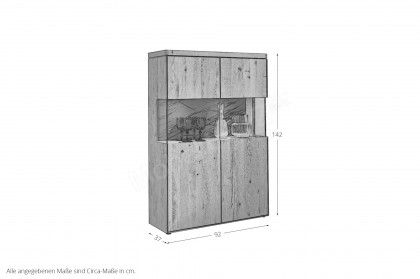 WM 2520 von Wöstmann - Highboard Wildeiche massiv, soft gebürstet
