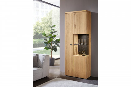 WM 2520 von Wöstmann - Vitrine Wildeiche massiv, soft gebürstet
