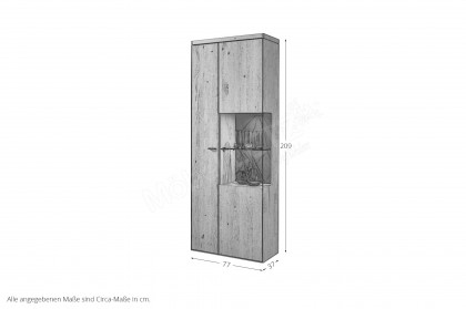 WM 2520 von Wöstmann - Vitrine Wildeiche massiv, soft gebürstet