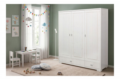 Vita von Wohnglücklich - Kombi-Kleiderschrank Kiefer weiß