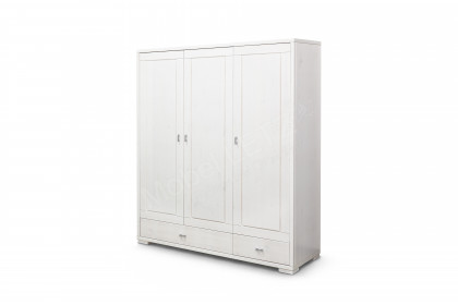 Vita von Wohnglücklich - Kombi-Kleiderschrank Kiefer weiß 2. Wahl