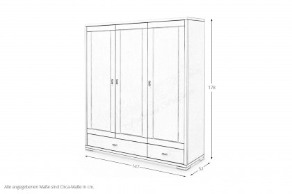 Vita von Wohnglücklich - Kombi-Kleiderschrank Kiefer weiß 2. Wahl