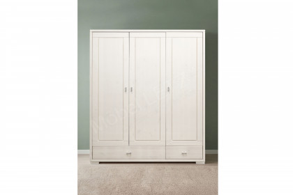 Vita von Wohnglücklich - Kombi-Kleiderschrank Kiefer weiß 2. Wahl