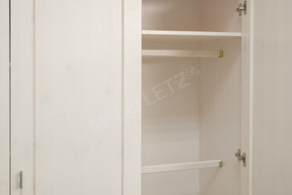 Vita von Wohnglücklich - Kombi-Kleiderschrank Kiefer weiß 2. Wahl