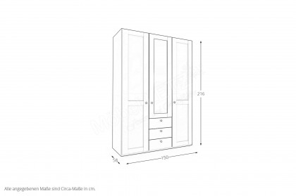 Marlow von Wiemann - Kleiderschrank weiß ca. 150 cm breit