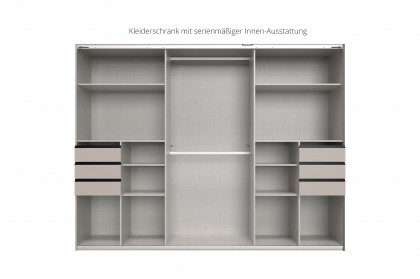 Tilburg von Wimex - 3-türiger Schwebetürenschrank mit Schubkästen grafit/ schwarz