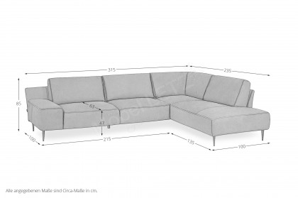 Forma-LE25 von designwerk - Ledersofa rechts black