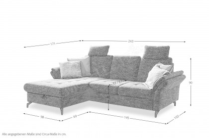 Luana von Sit & More - Ecksofa links cappuccino