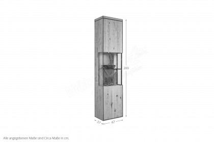 WM 2520 von Wöstmann - Vitrine aus massiver, soft gebürsteter Eiche