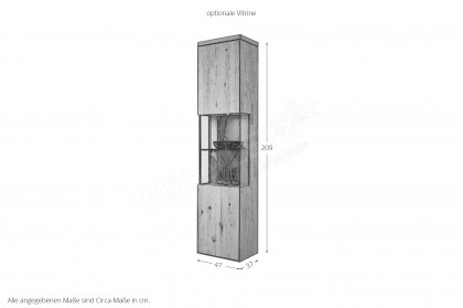 WM 2520 von Wöstmann - Vitrine aus massiver, soft gebürsteter Eiche