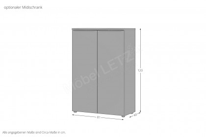 GW-Mailand von Germania - Regal mit 2 offenen Fächern