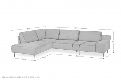 Forma-LE25 von designwerk - Ledersofa links black