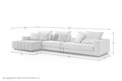 Berry-LE24 von designwerk - Eckcouch Variante links cloud-dancer-grey