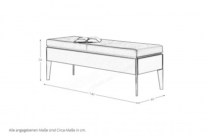 Plan von Thielemeyer - Bettbank Lack fango mit Polsterbezug Kunstleder beige