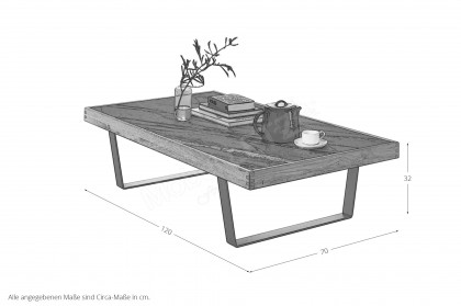 WM 2520 von Wöstmann - Couchtisch Wildeiche mit Keramik